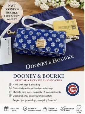 NWT Dooney & Bourke Cubs Daphne Leather Crossbody Wallet Bag